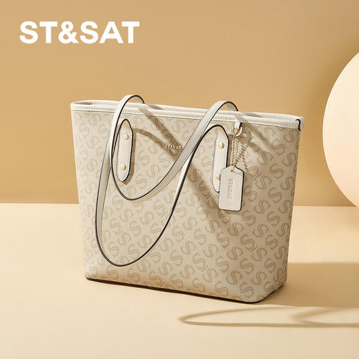 星期六优雅印花大容量休闲托特包SSD521A089 商品图0