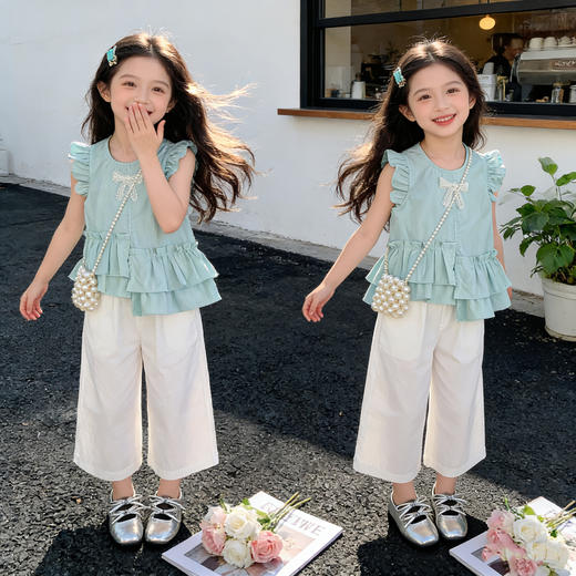 【秒杀】39.9元/套【飞袖上衣+山本裤套装】儿童夏季套装女童 商品图1