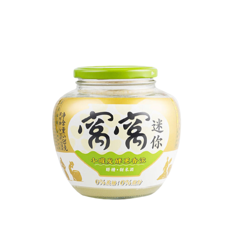 窝窝醪糟米酒罐装酒酿520g甜米酒糯米即食瓶装独立包装月子家用