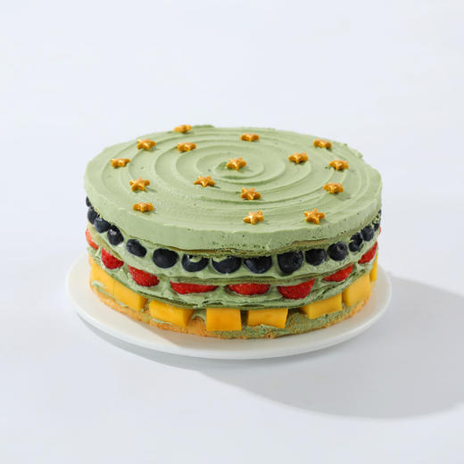 【鲜果抹茶千层】星星洒落清新抹茶千层，蓝莓草莓芒果层层叠叠，三层鲜果加持，抹茶控的治愈系甜品（广州幸福西饼） 商品图1