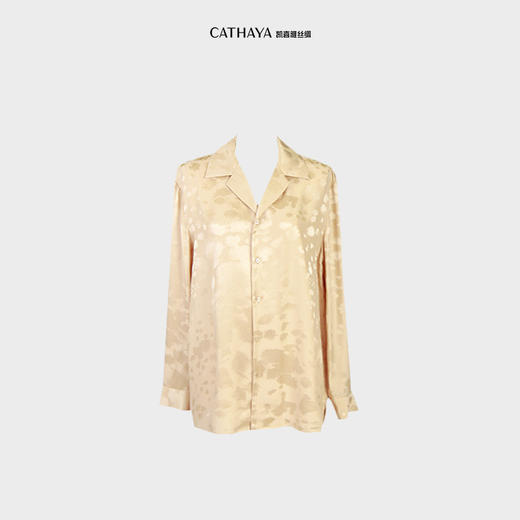 凯喜雅 墨染蝴蝶缎真丝衬衫 100%桑蚕丝 商品图1