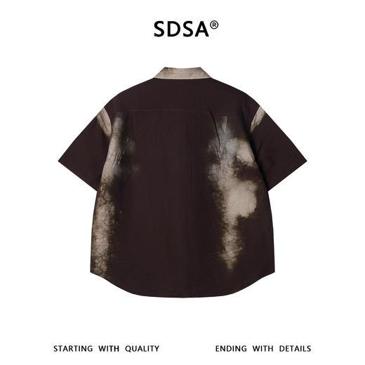 SDSA男装2026新款高贵轻奢美式复古扎染口袋拼接短袖衬衫百搭休闲 商品图4