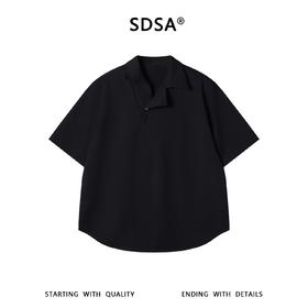 SDSA男装2026新款高贵轻奢新中式不对称斜襟短袖衬衫宽松垂感衬衣