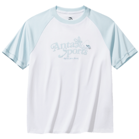 安踏索罗娜凉感t恤女士夏季新款撞色插肩袖休闲短袖上衣162628109