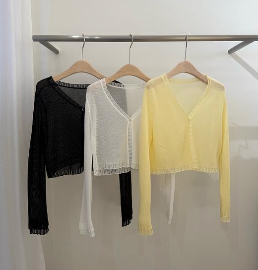 【门店同款】ENJOY夏季镂空花边针织防晒开衫 171543106 商品图0