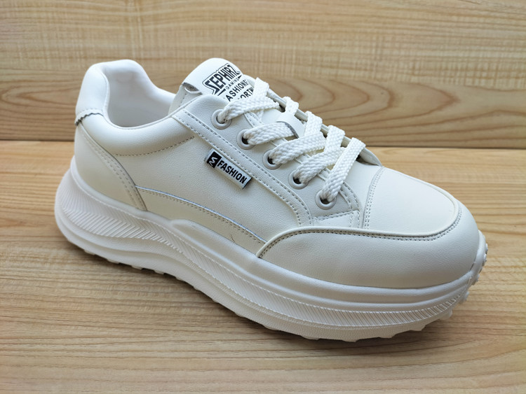 豪行女鞋24317360真皮舒适软底防滑运动休闲单鞋