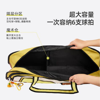 川崎海绵宝宝联名款羽毛球包手提包方包独立鞋仓C8150海绵黄 /运动户外 /体育用品 /羽毛球包 商品图1