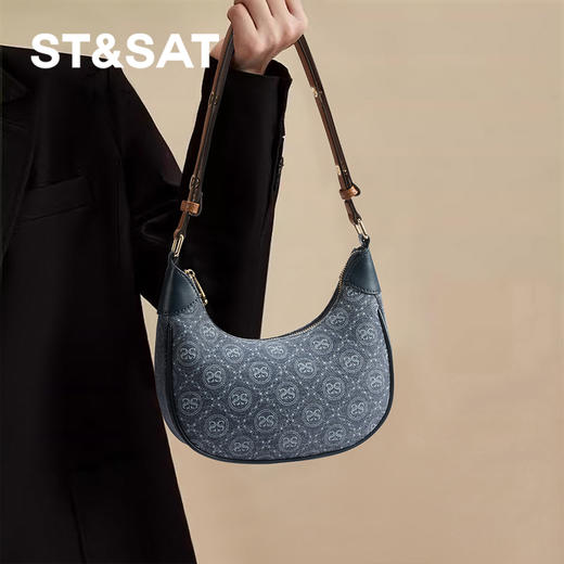 星期六复古牛仔印花单肩包SSD521A0HR 商品图3