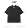 SDSA男装2026新款轻奢潮牌宽松撞色下摆拼接破洞圆领短袖T恤百搭 商品缩略图4