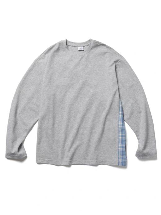 SUPERTOFU(SPTF)/ AYZ-AW25-T069/侧缝拼接衬衫布 抗皱新疆棉 复古休闲质感长袖T恤 商品图4