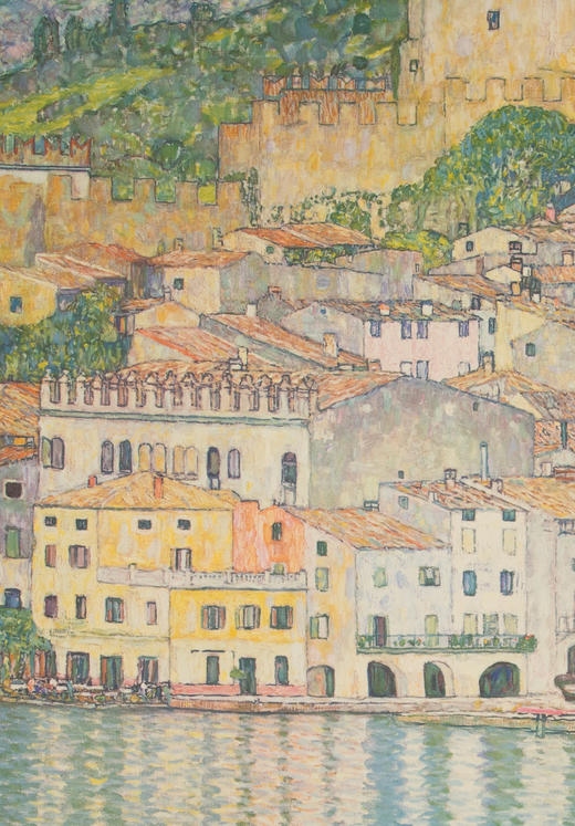 独角鹿西洋古董1931年奥地利出品古斯塔夫·克里姆特《加尔达湖畔马尔切西内 Malcesine on Lake Garda》（第7版）彩色珂罗版艺术版画（限量500版） 商品图5