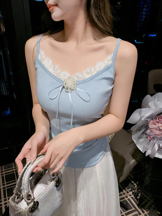 张心子【贯穿夏日】纯欲风吊带背心外穿内搭夏季法式美背内衣 U2603024 商品图0