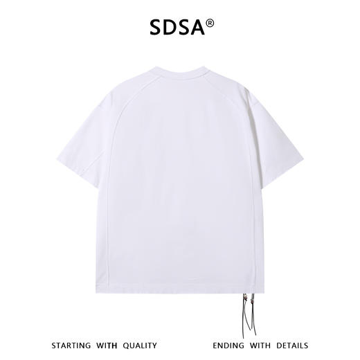 SDSA男装2026新款高贵轻奢潮牌领口勾破明线挂件圆领短袖T恤百搭 商品图4