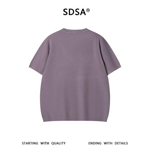 SDSA男装2026新款高贵轻奢美式简约波浪暗纹单扣针织短袖T恤百搭 商品图4