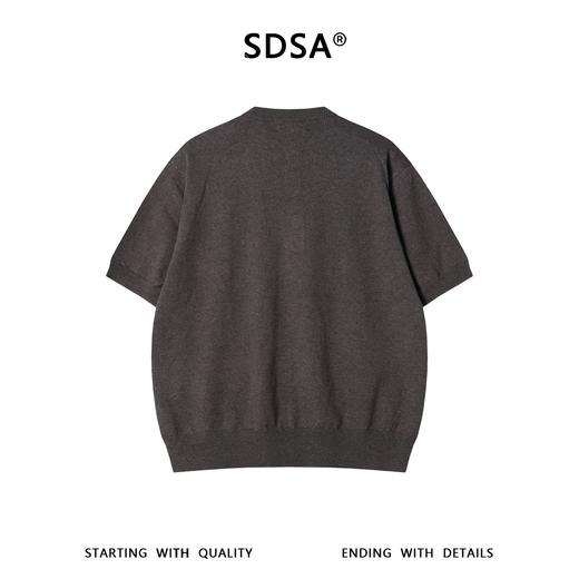 SDSA男装2026新款轻奢亨利领民族风刺绣针织短袖新中式通勤上衣 商品图4