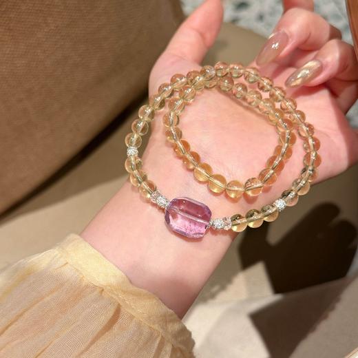 ARSIS｜晶石系列 招财开运 · 黄水晶紫水晶双圈串珠手链 商品图1