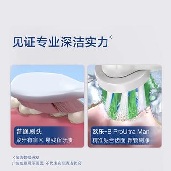 欧乐B电动牙刷成人护龈Pro4Ultra蓝色3D声波Pro系列圆头深度清洁牙龈呵护情侣送礼赠生日礼物男士女士 /家用电器 /个护健康 /电动牙刷 商品图5