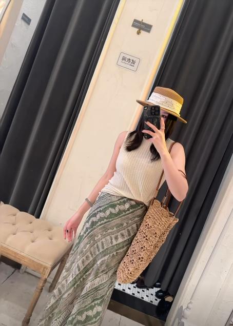 【门店同款】ENJOY夏季雾绿织叶半裙 171195375 商品图1