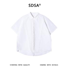 SDSA男装2026新款轻奢重工刺绣宽松短袖衬衫新中式通勤高级感上衣
