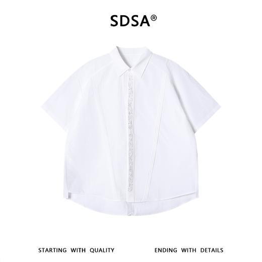 SDSA男装2026新款轻奢重工刺绣宽松短袖衬衫新中式通勤高级感上衣 商品图0