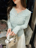 张心子【春日色调】独特漂亮蕾丝拼接花边针织衫木耳边开衫 U2604010 商品缩略图7