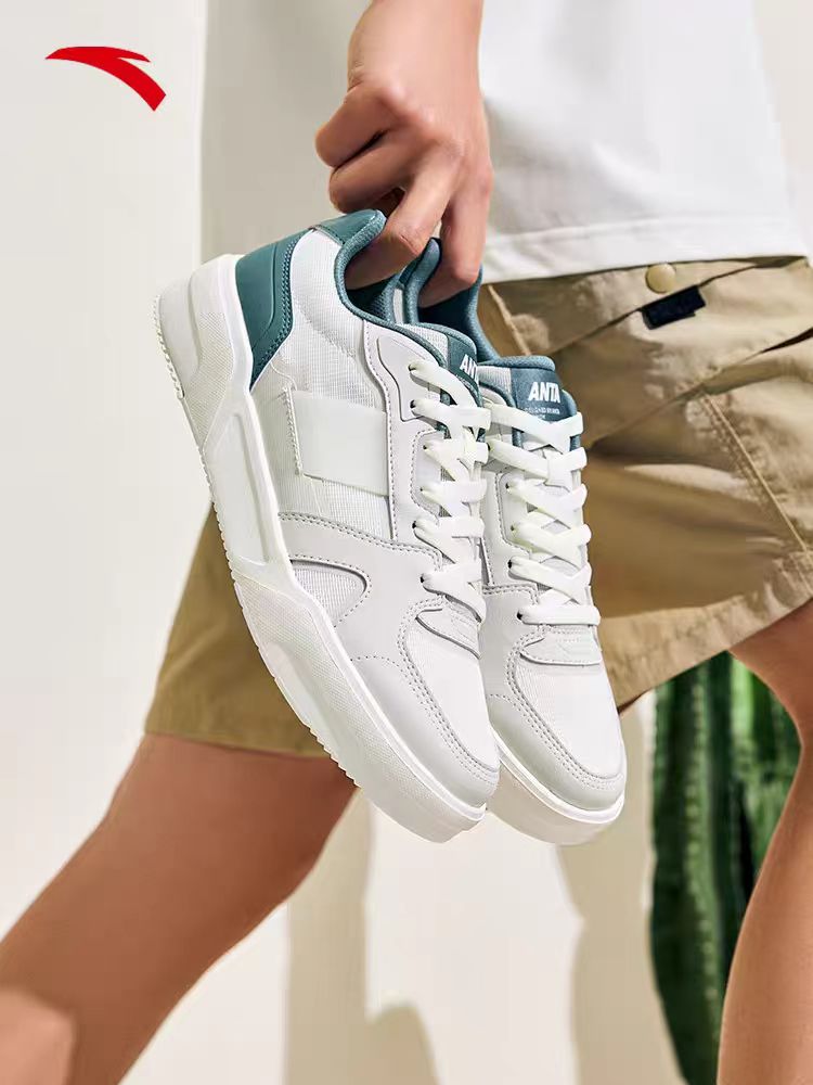 安踏焦糖丨休闲撞色透气板鞋男夏季新款百搭小白鞋112528014