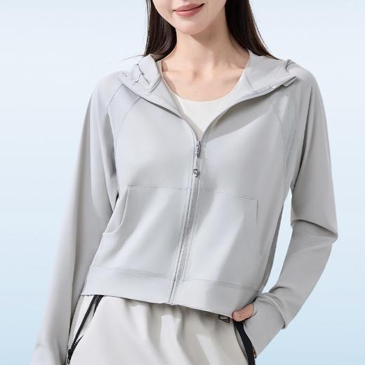 【冰冰凉凉巨软巨滑】卷卷紫宽松短款连帽防晒衣 防晒力UPF99+ 透气速干不闷 冰凉软滑 贴心袖口指洞 高弹显瘦百搭 商品图9