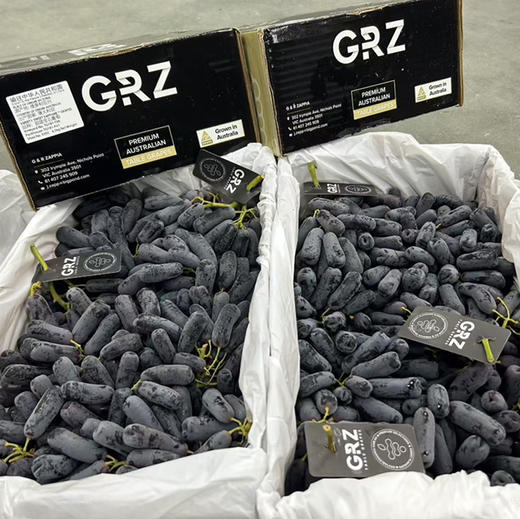 石家庄优选仓库速达，澳洲黑手指 黑提GRZ，果肉颗颗饱满，皮薄脆甜，高甜无籽，2斤散装称重 商品图11