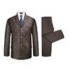 男士高档西装-咖色格纹薄款5件套寿衣寿服套装 商品缩略图2