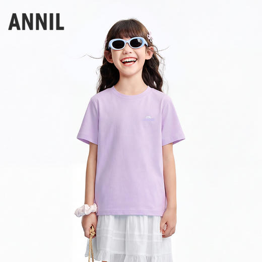 男女童圆领短袖针织衫夏季新款安奈儿童装EM621824 商品图1