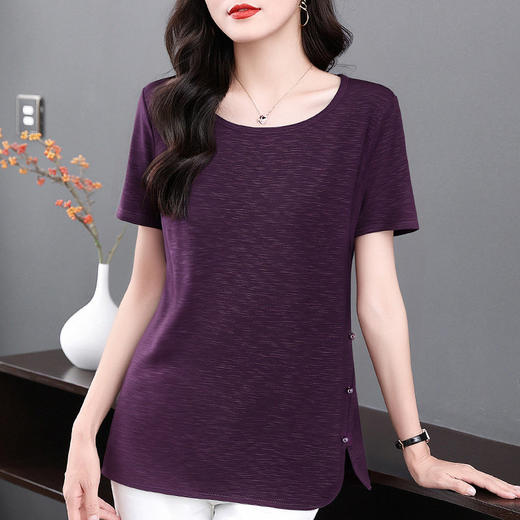 大码短袖t恤女2026年夏季新款半袖女装宽松显瘦女士减龄圆领上衣 商品图4