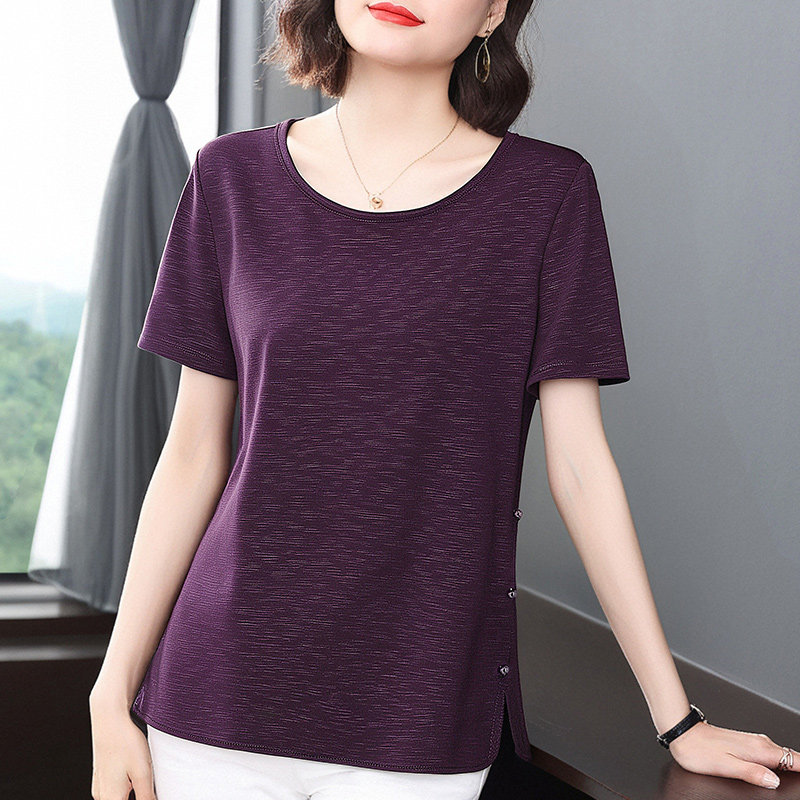 大码短袖t恤女2026年夏季新款半袖女装宽松显瘦女士减龄圆领上衣
