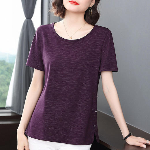 大码短袖t恤女2026年夏季新款半袖女装宽松显瘦女士减龄圆领上衣 商品图0