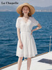 天猫同步【莱赛尔天丝！】拉夏贝尔/La Chapelle气质交叉领泡泡袖连衣裙夏季新款收腰宽松显瘦 商品缩略图2