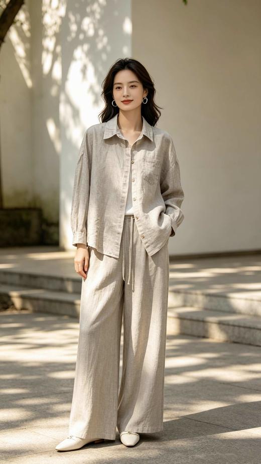 582026单袋纯亚麻衬衫 商品图3