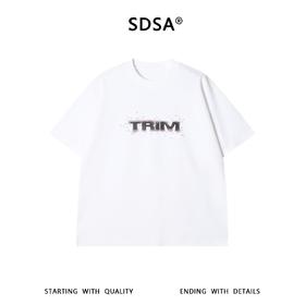 SDSA男装2026新款高贵轻奢美式潮牌印花字母烫钻圆领短袖T恤百搭
