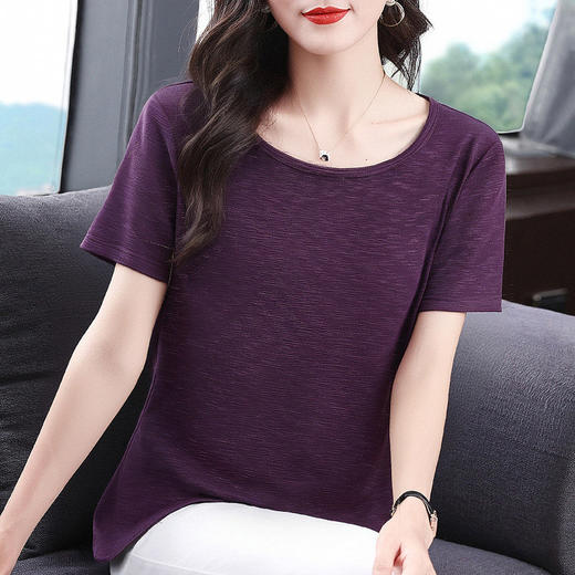 大码短袖t恤女2026年夏季新款半袖女装宽松显瘦女士减龄圆领上衣 商品图3