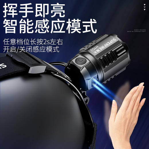 神火HY02超亮头灯调焦感应强光可充电头戴式户外夜钓 商品图2