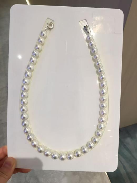 31.新鲜出炉澳白项链
9-10.4mm南洋白珠项链，很日常的规格，椭圆形，光泽超亮，白亮白亮，微瑕，约43cm  超性价比 商品图0