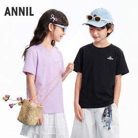 男女童圆领短袖针织衫夏季新款安奈儿童装EM621824