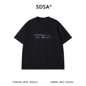 SDSA男装2026新款高贵轻奢美式潮牌印花字母烫钻圆领短袖T恤百搭