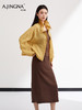 【100%苎麻】阿菁娜春夏新款刚需苎麻防晒衣立领抽绳防风轻薄松弛的户外夹克F31X207001 商品缩略图3