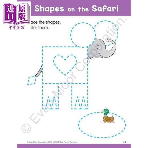 【中商原版】Evan Moor My First Tracing Workbook 我的第一本描绘图书 3岁以上 美国原版进口教辅evanmoor引导学习幼儿园 商品图2