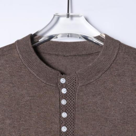 SDSA男装2026新款高贵轻奢美式复古拼接半纽扣短袖T恤休闲时尚潮 商品图1