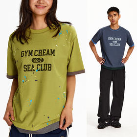 CryingCenter 假两件卷边袖宽松休闲短袖T 哭喊中心