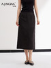 【清爽亚麻】阿菁娜春夏新款清爽亚麻半身裙天然材质吸湿排汗直筒微A遮胯显瘦F31X213001 商品缩略图2