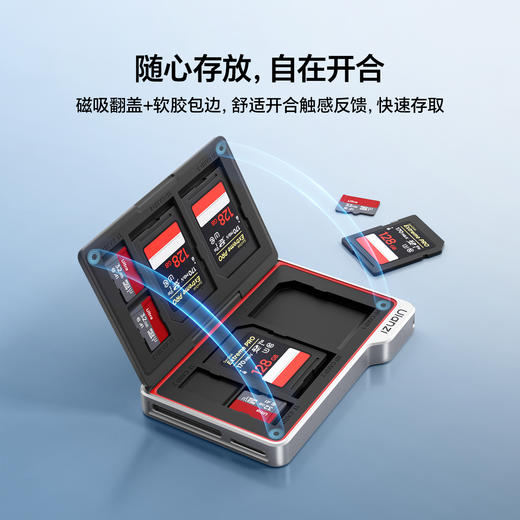 Ulanzi优篮子 DC01闪存卡盒多功能合一SD卡TF卡内存卡盒USB3.1高速传输数据Type-C接口手机电脑相机读卡器 商品图7