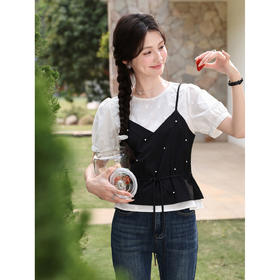 鹿向南【0417/20:00新品前1小时7折限量100件】独特黑白色T恤女