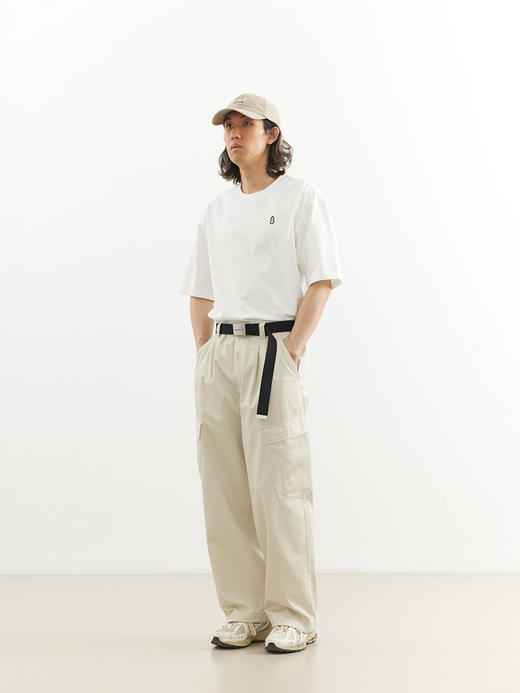 吃茶去chichaqu26春夏全棉洗宽松口袋工装长裤复古休闲男女 商品图3