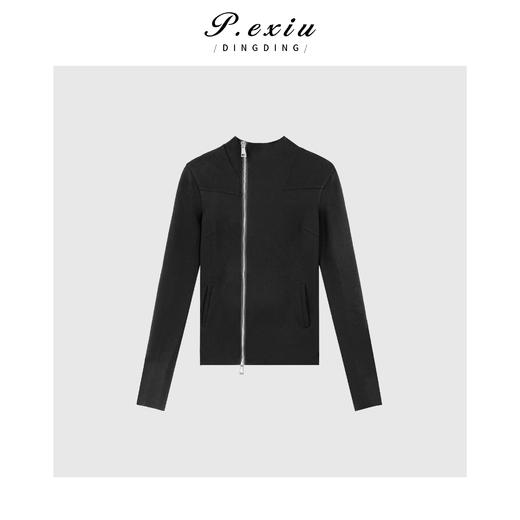 04-3潘依绣丁丁宠粉极简设计立领双拉链休闲长袖外套 W-61931 商品图0
